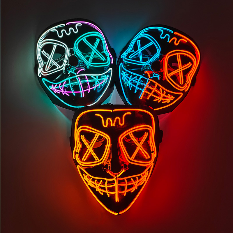 Led Purge Mask Halloween - Draadloos LED-gloeiend masker EL Neon Kleurrijk