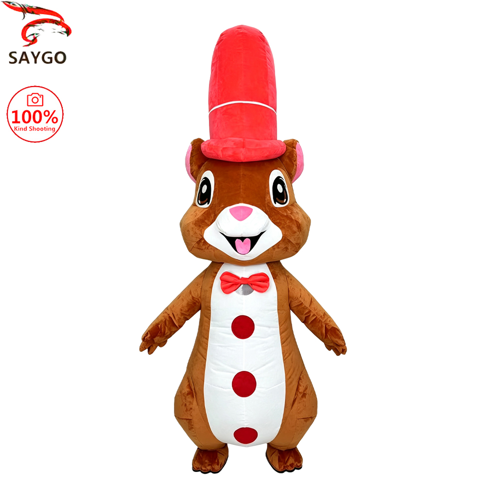 Costumes - SAYGO Red Hat Eekhoorn Opblaasbaar Kostuum
