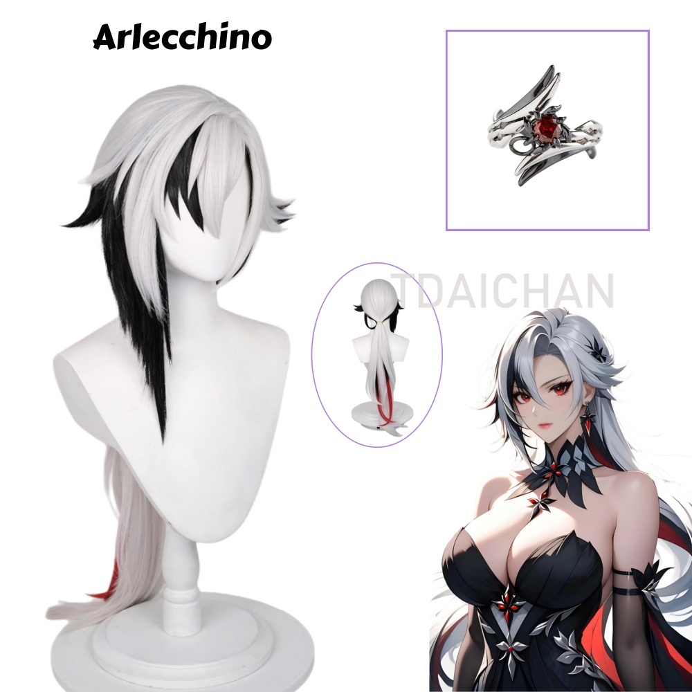 Genshin Impact Arlecchino Cosp - Anime Cosplay Wig Heat Resistant recensie en prijs