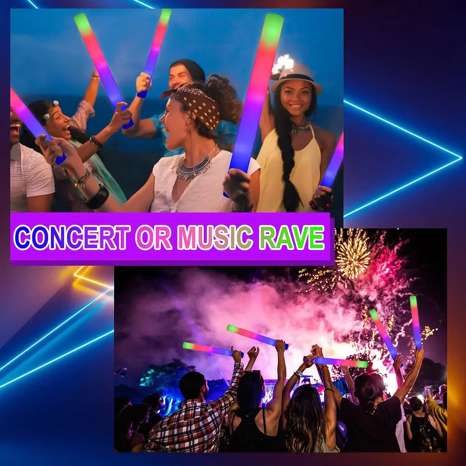 2Z-50PCS Led Foam Glow Sticks  - Flashing Led Foam Sticks Party recensie en prijs