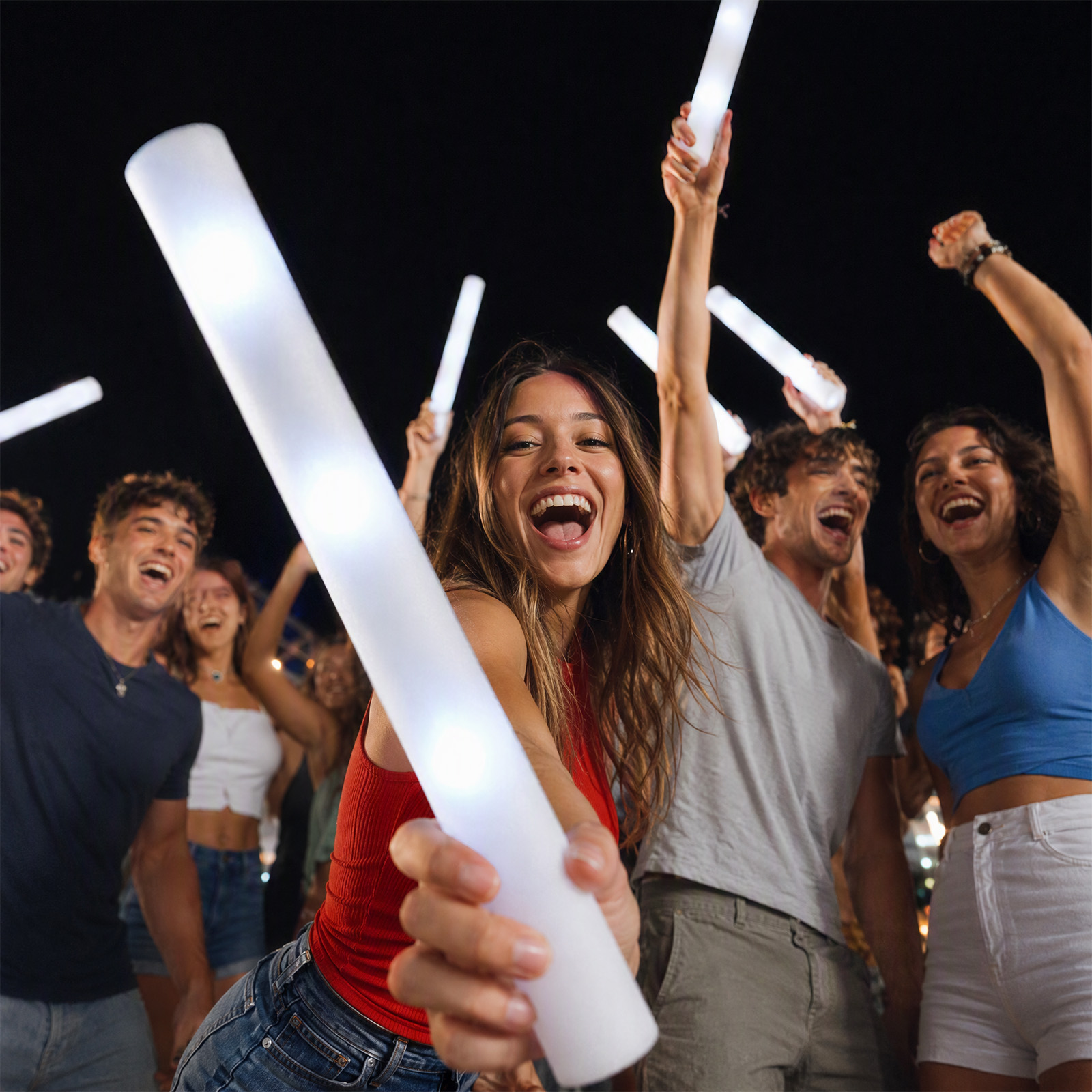 Herbruikbare witte schuim LED  - Flashing Led Foam Sticks Party recensie en prijs
